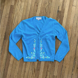 La Coquette Embroidered Floral Y2K Style Cardigan | Medium